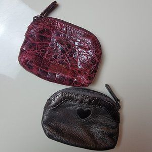 Bundle! 2pc Brighton Leather Coin Purses with Heart